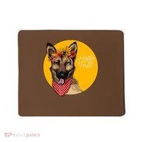 German Shepherd Dog Autumn Leaves Crown Hello Fall Mousepad thumb 0