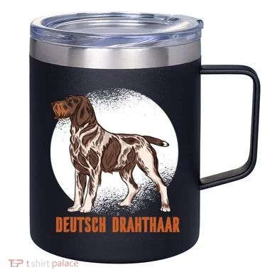 German Wirehaired Pointer Dog 12oz Stainless Steel Coffee Mug