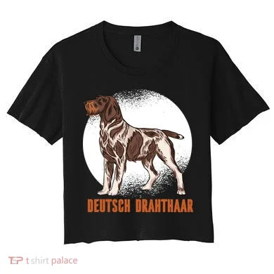 German Wirehaired Pointer Dog Women's Crop Top Tee