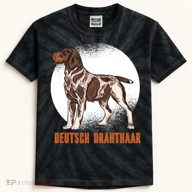 German Wirehaired Pointer Dog Kids Tie-Dye T-Shirt