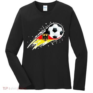 Germany Soccer Insignia Brush Strokes Women's Long Sleeve Shirt
