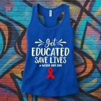 Get Educated Save Lives World Aids Day Gift Women's Tank Top thumb 3