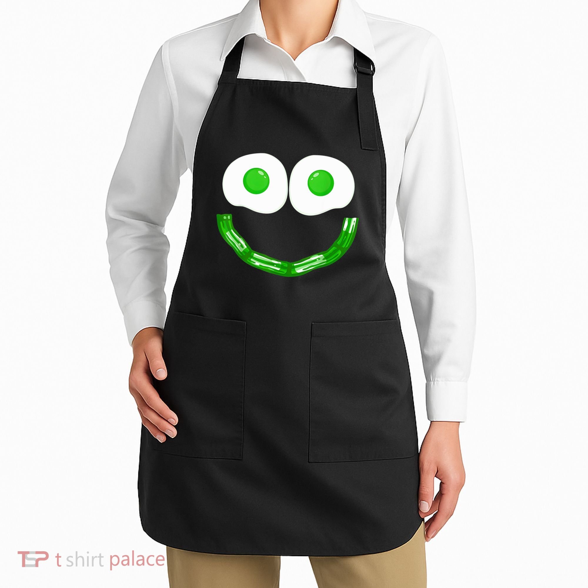Green Eggs Smile Brunch Breakfast Apron