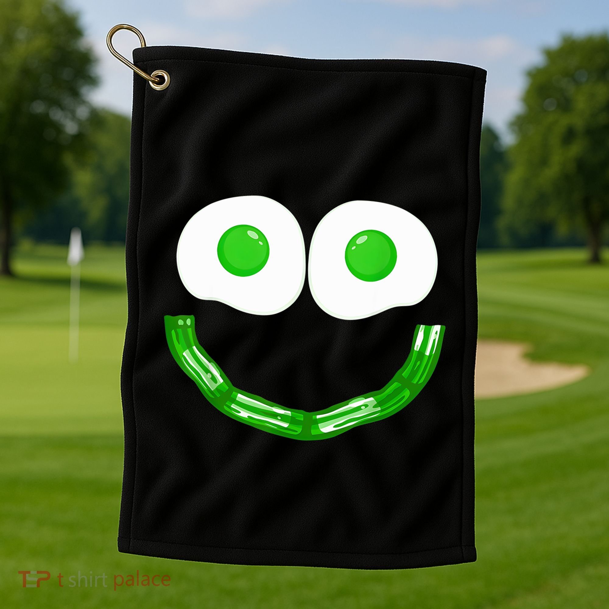 Green Eggs Smile Brunch Breakfast Golf Towel