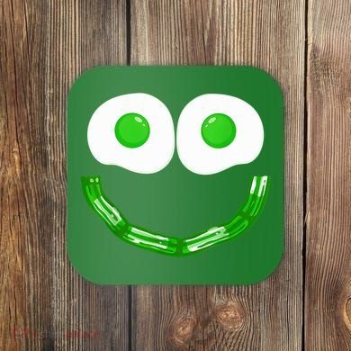 Green Eggs Smile Brunch Breakfast Coaster