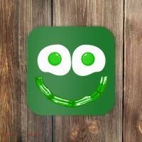 Green Eggs Smile Brunch Breakfast Coaster thumb 0