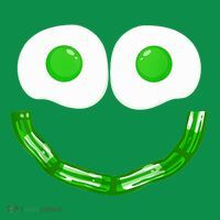 Green Eggs Smile Brunch Breakfast Coaster thumb 2