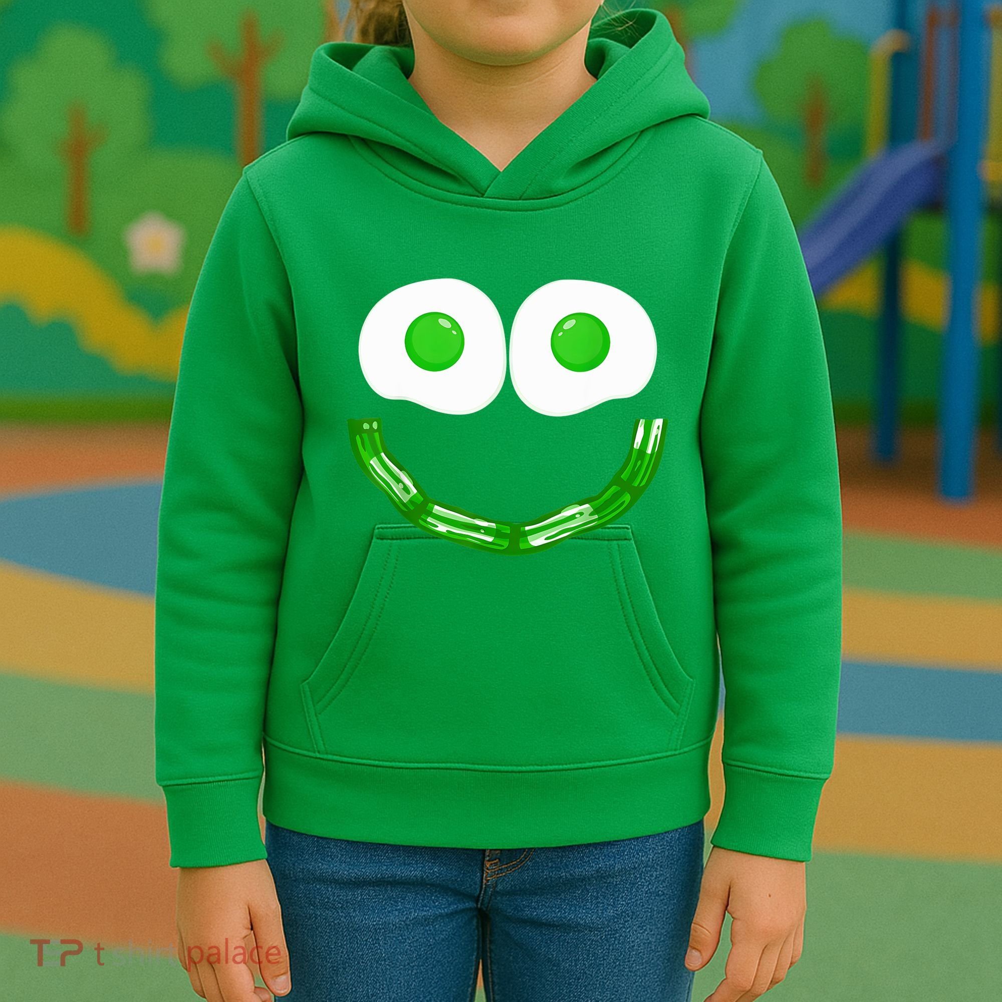 Green Eggs Smile Brunch Breakfast Kids Hoodie