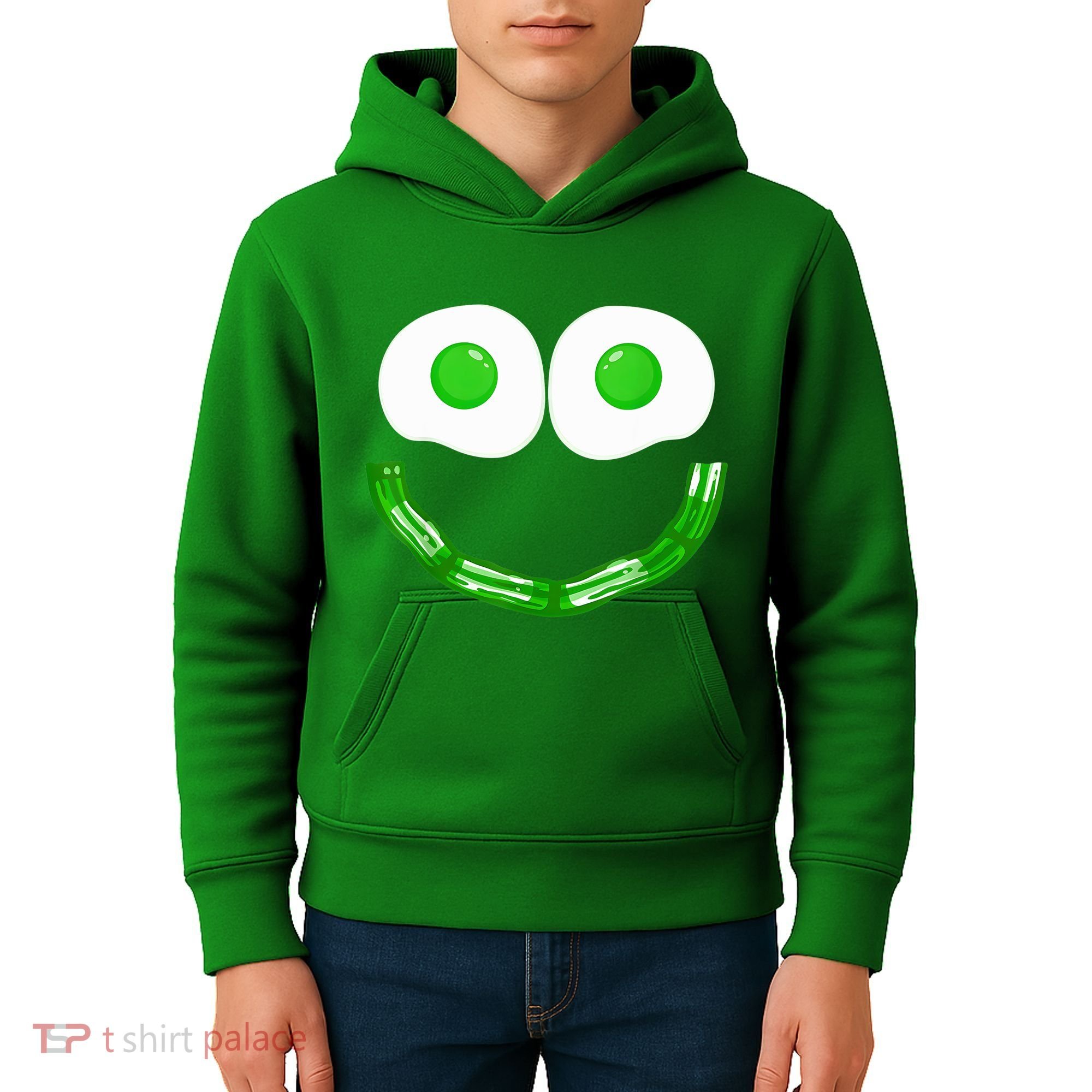 Green Eggs Smile Brunch Breakfast Kids Hoodie