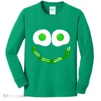 Green Eggs Smile Brunch Breakfast Kids Long Sleeve Shirt thumb 0