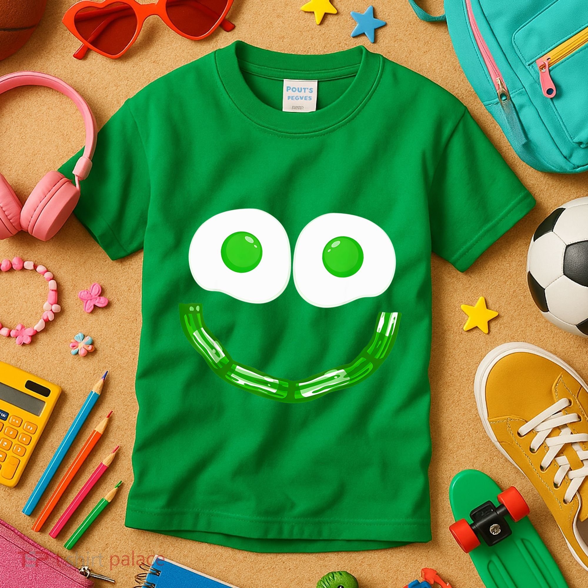 Green Eggs Smile Brunch Breakfast Kids T-Shirt