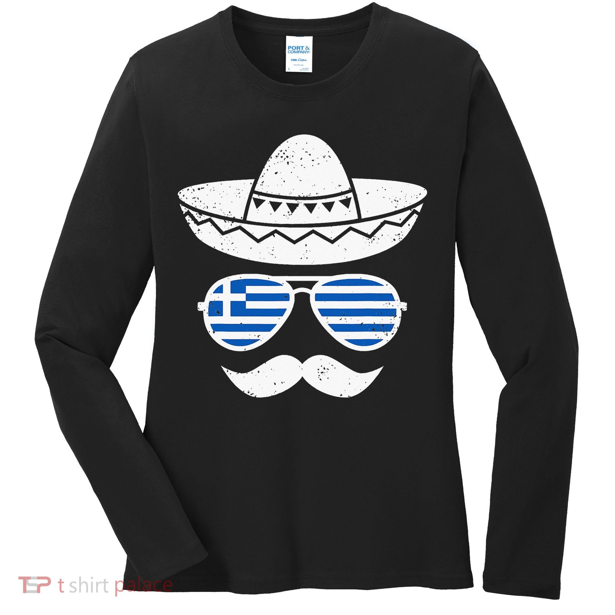Greek Easter Sunglasses Cinco De Mayo Mexican Women's Long Sleeve Shirt