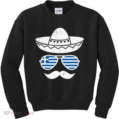Greek Easter Sunglasses Cinco De Mayo Mexican Kids Sweatshirt
