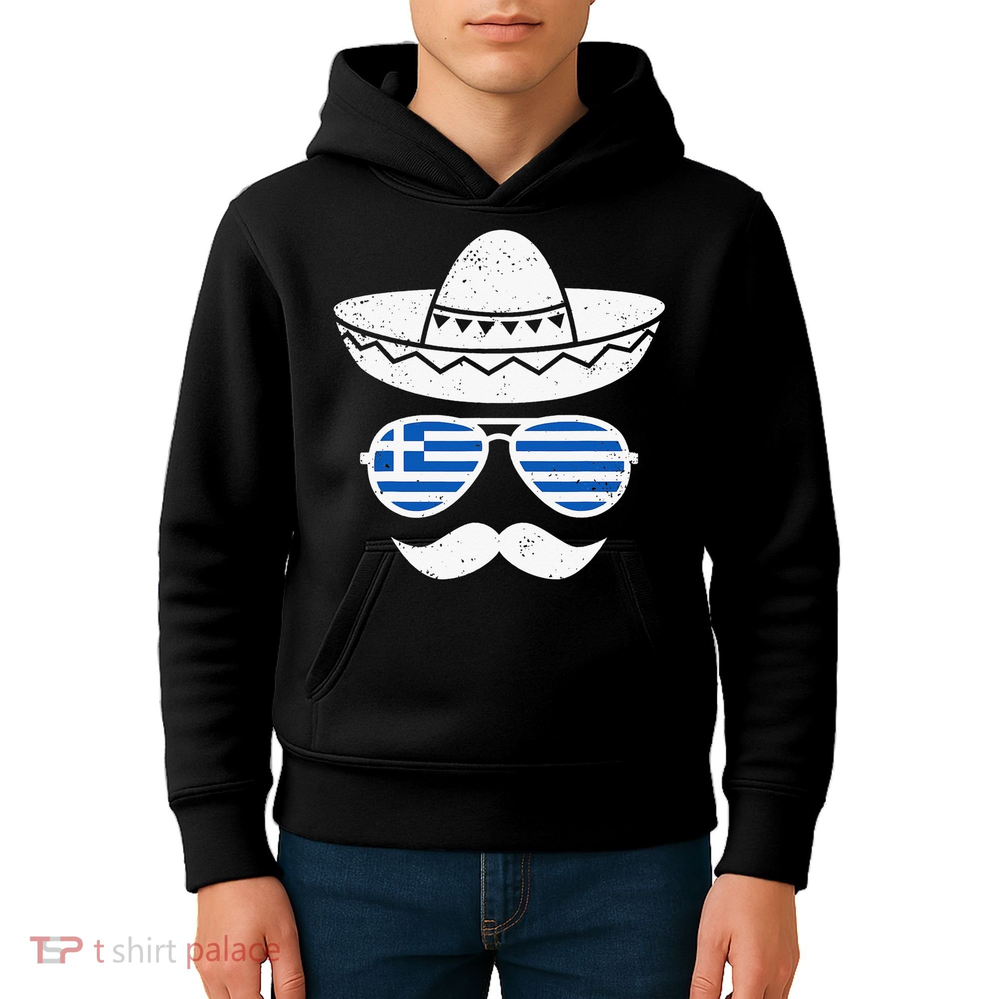 Greek Easter Sunglasses Cinco De Mayo Mexican Kids Hoodie
