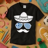 Greek Easter Sunglasses Cinco De Mayo Mexican Kids T-Shirt thumb 3