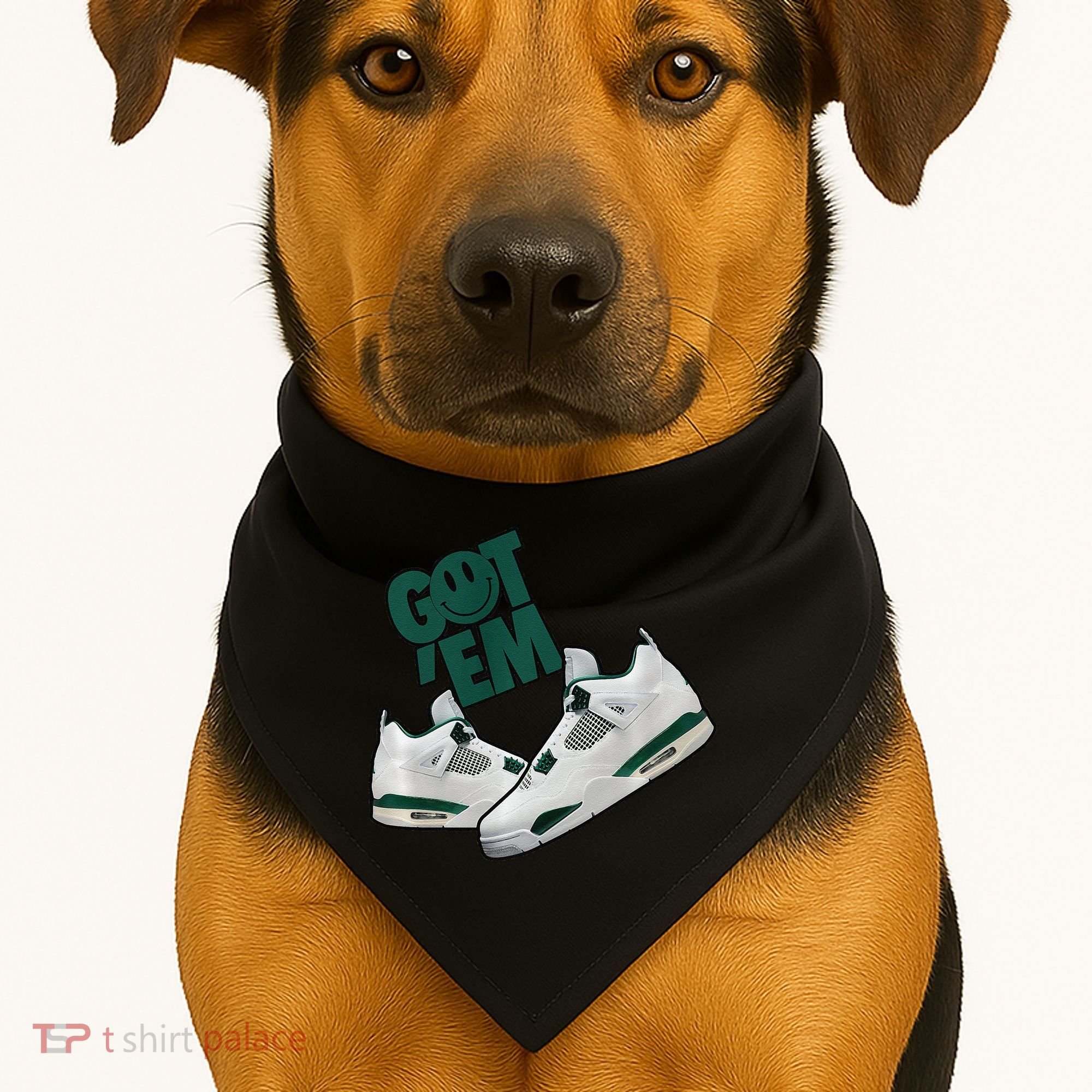 Got Em Smile Matching Oxidized Green 4s Premium USA-Made Doggie Bandana
