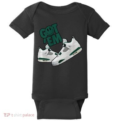 Got Em Smile Matching Oxidized Green 4s Premium Baby Bodysuit