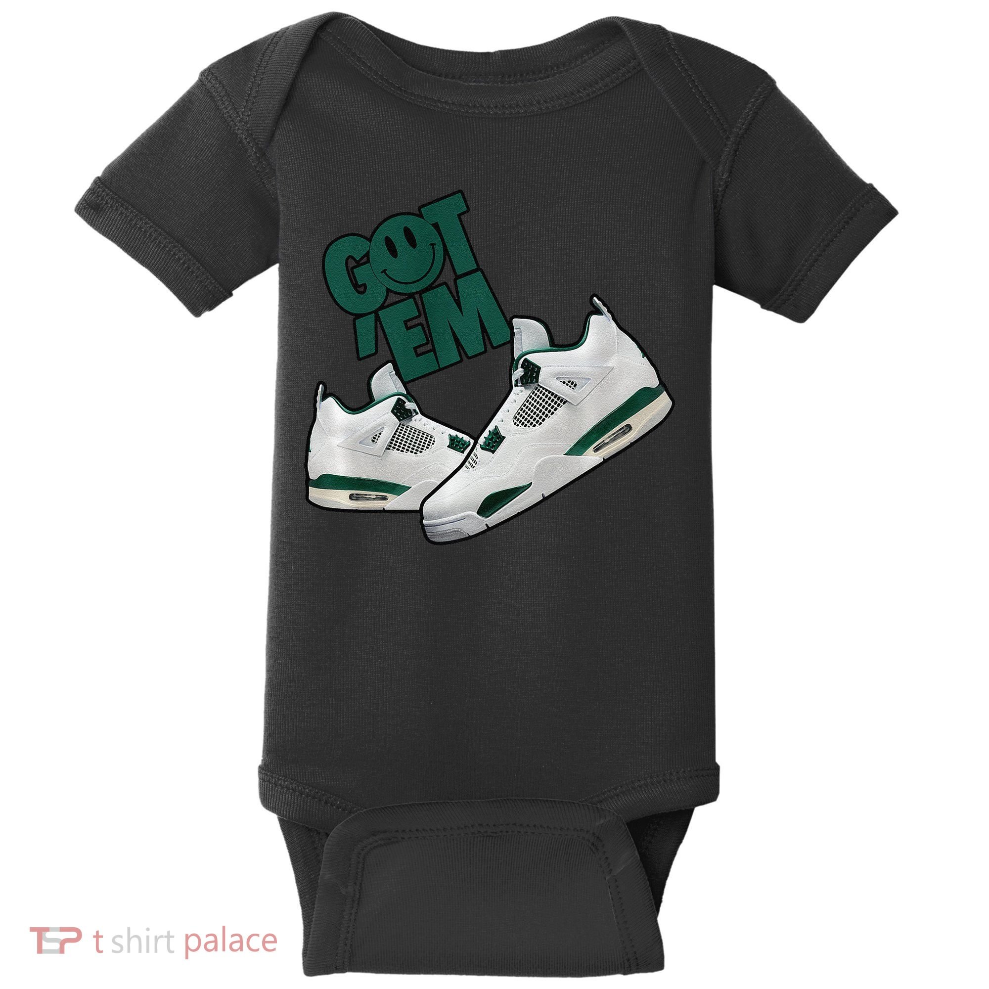 Got Em Smile Matching Oxidized Green 4s Premium Baby Bodysuit