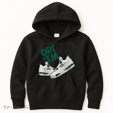 Got Em Smile Matching Oxidized Green 4s Premium Kids Hoodie