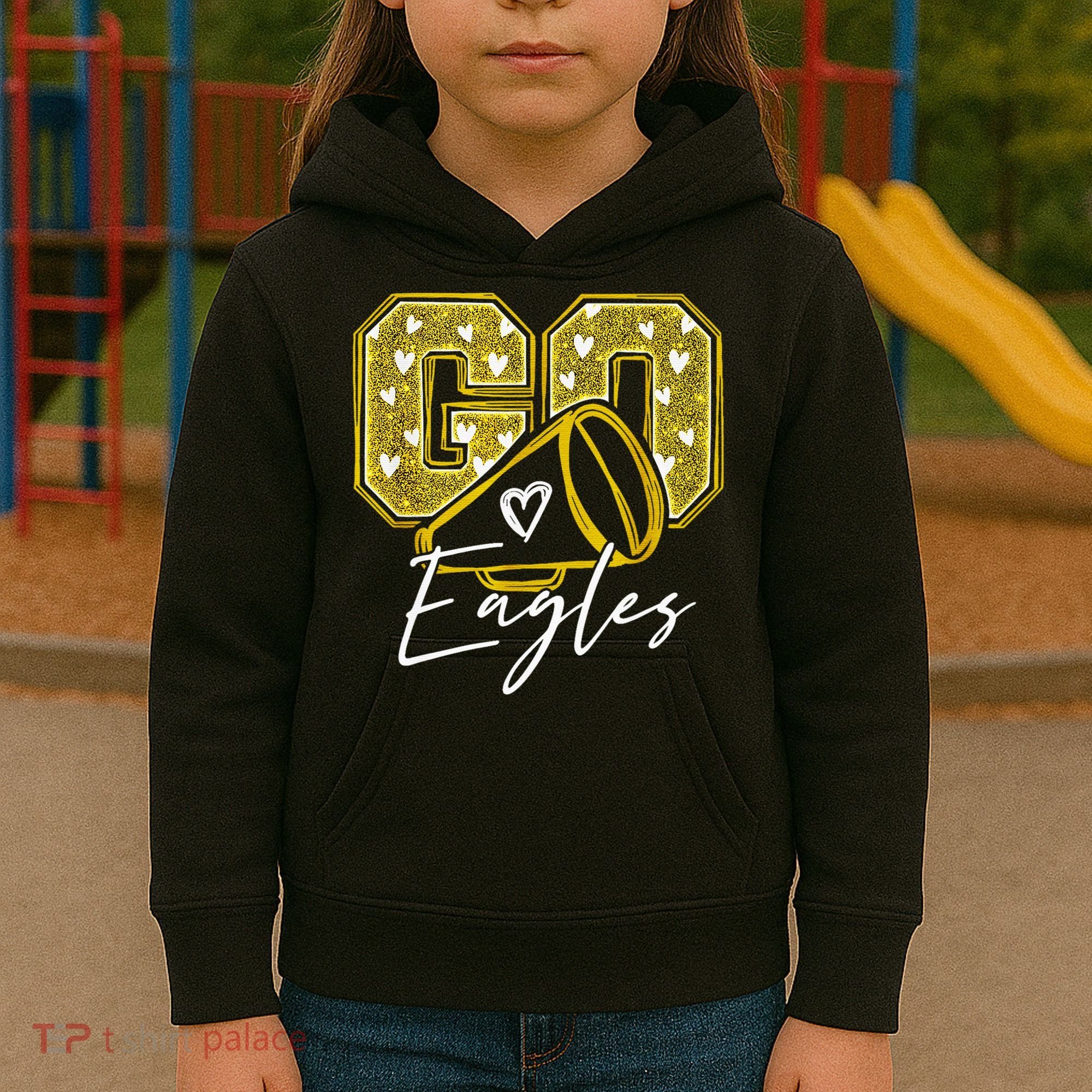 Go Eagles Sports Team Fan School Spirit Kids Hoodie