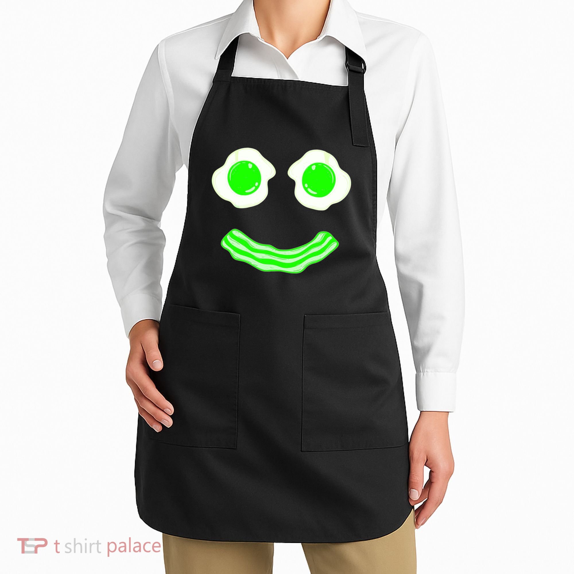 Green Eggs Smile Brunch Breakfast Apron