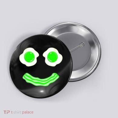 Green Eggs Smile Brunch Breakfast Button