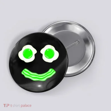 Green Eggs Smile Brunch Breakfast Button