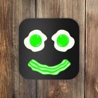 Green Eggs Smile Brunch Breakfast Coaster thumb 0