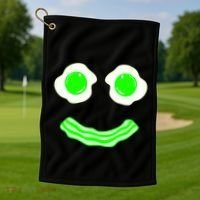 Green Eggs Smile Brunch Breakfast Golf Towel thumb 1