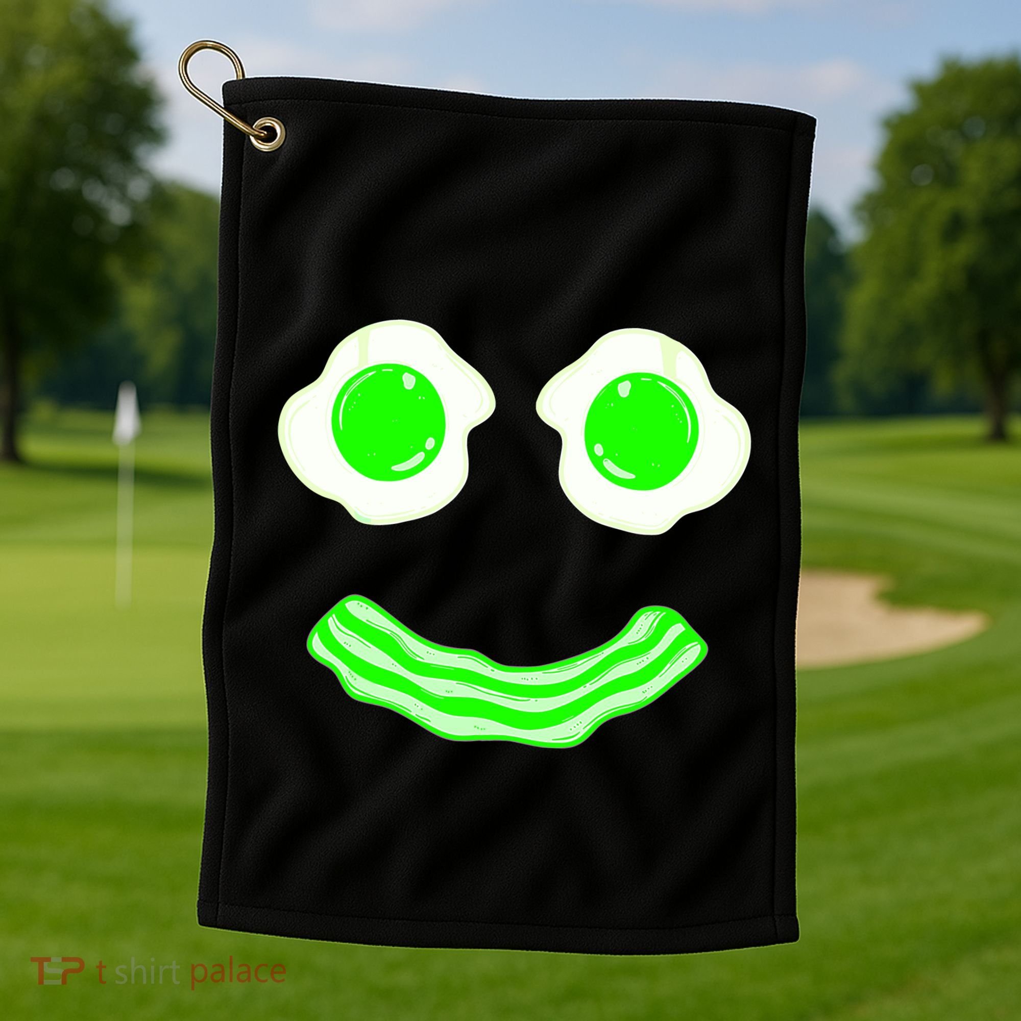 Green Eggs Smile Brunch Breakfast Golf Towel