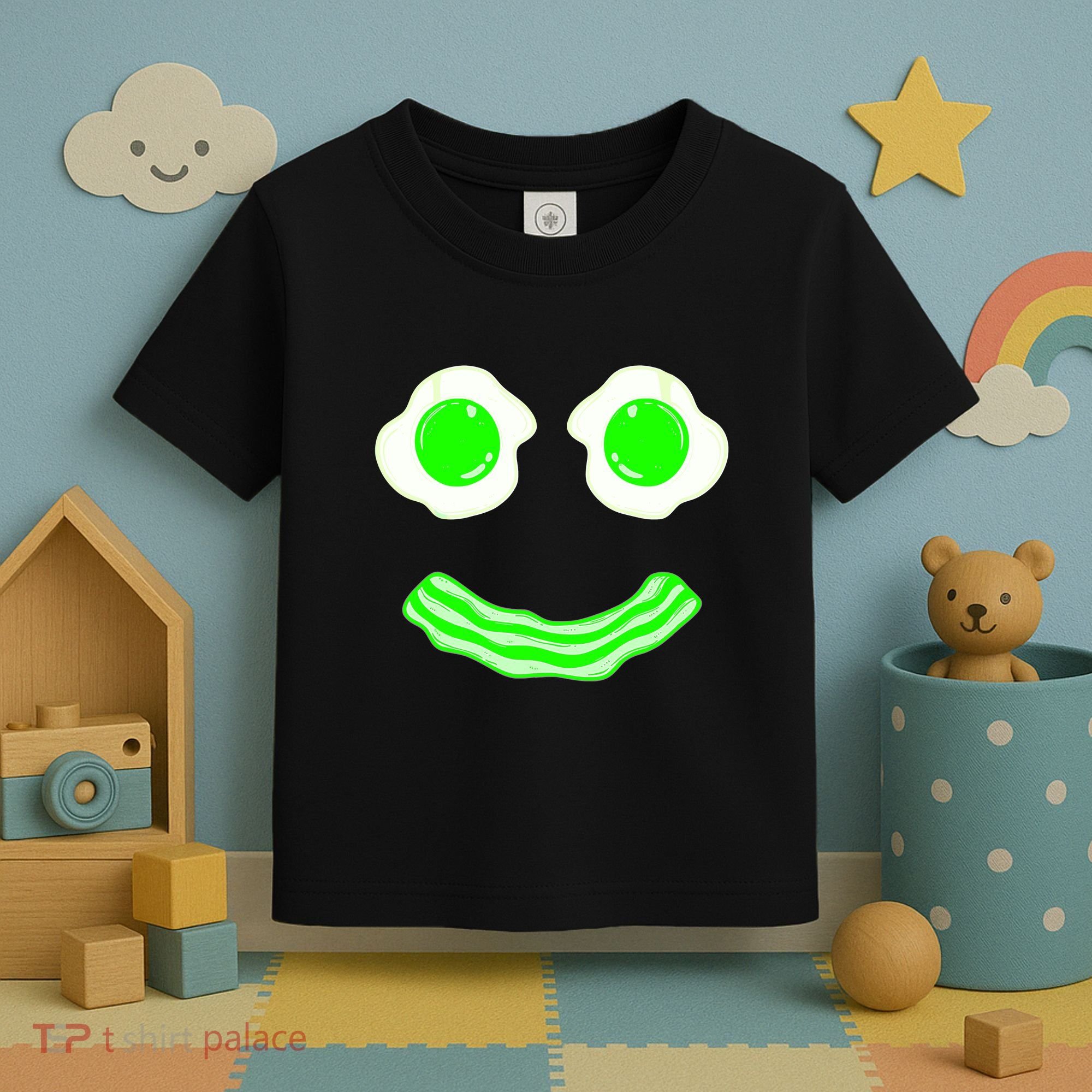 Green Eggs Smile Brunch Breakfast Toddler T-Shirt