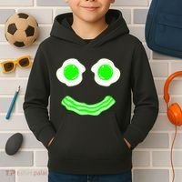 Green Eggs Smile Brunch Breakfast Kids Hoodie thumb 2
