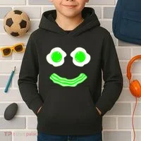 Green Eggs Smile Brunch Breakfast Kids Hoodie thumb 2