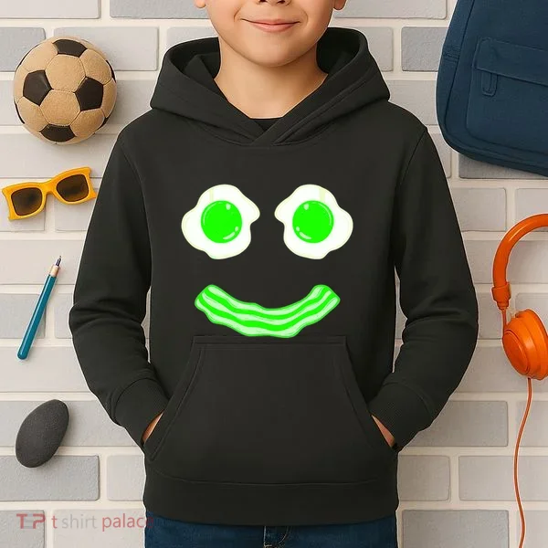 Green Eggs Smile Brunch Breakfast Kids Hoodie