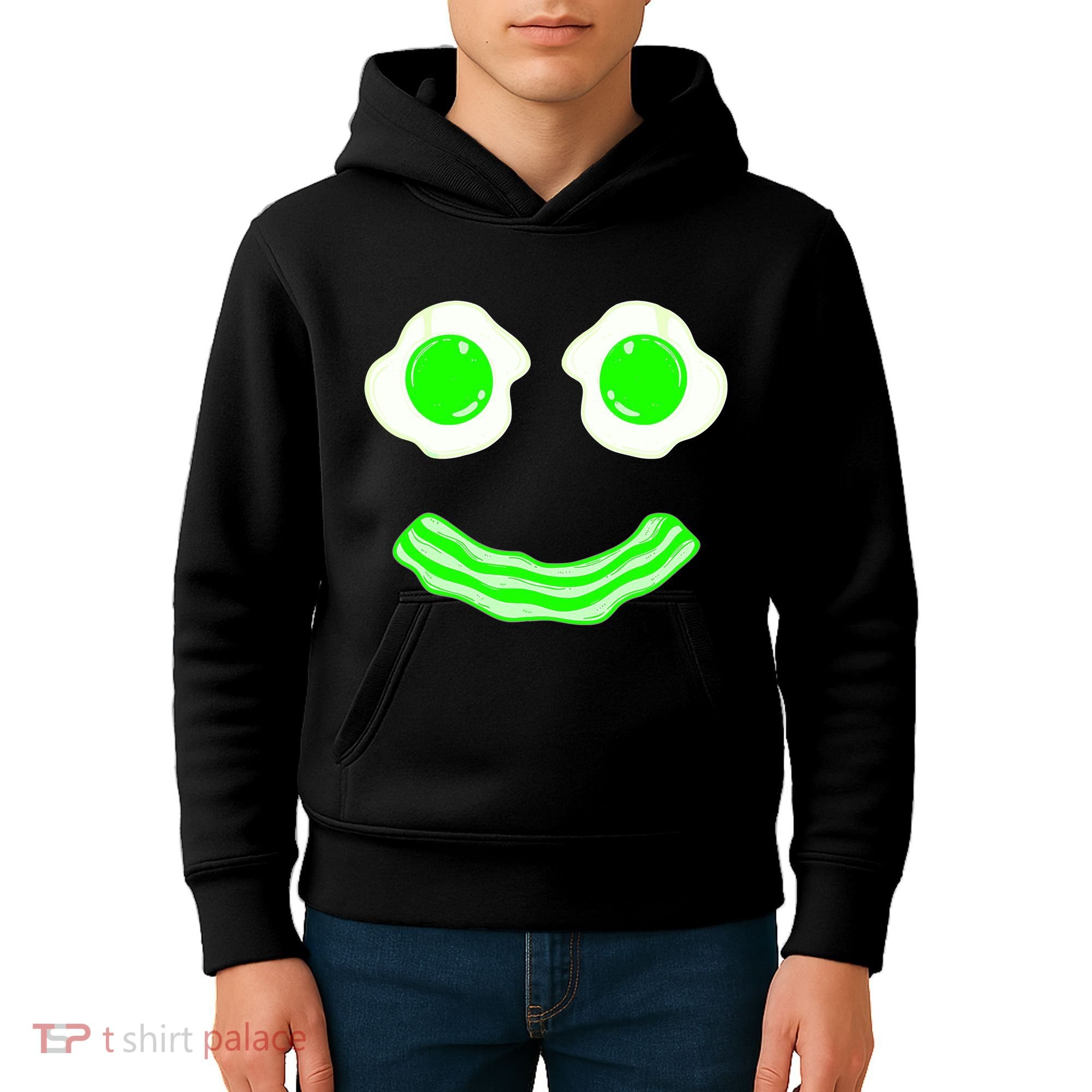 Green Eggs Smile Brunch Breakfast Kids Hoodie