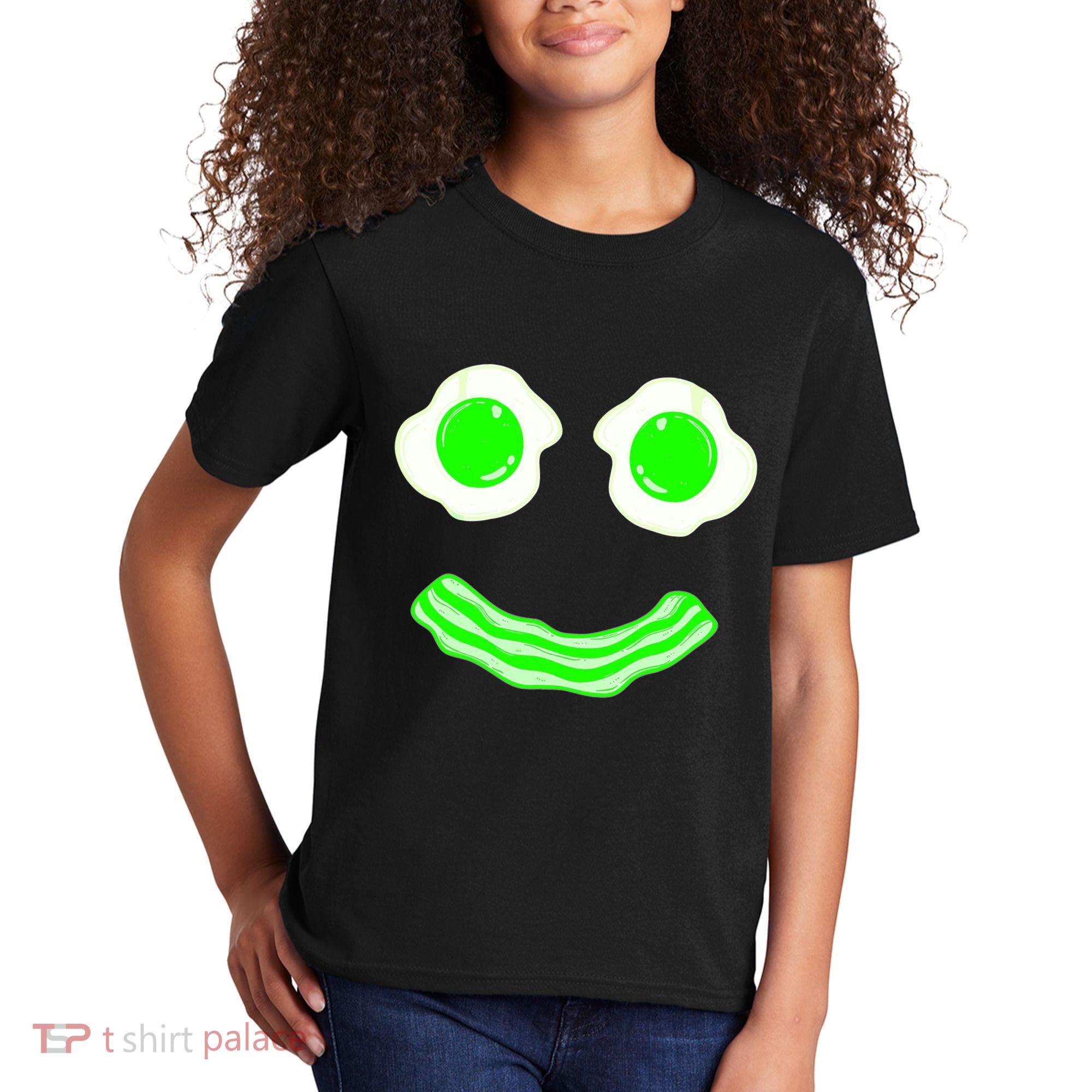 Green Eggs Smile Brunch Breakfast Kids T-Shirt