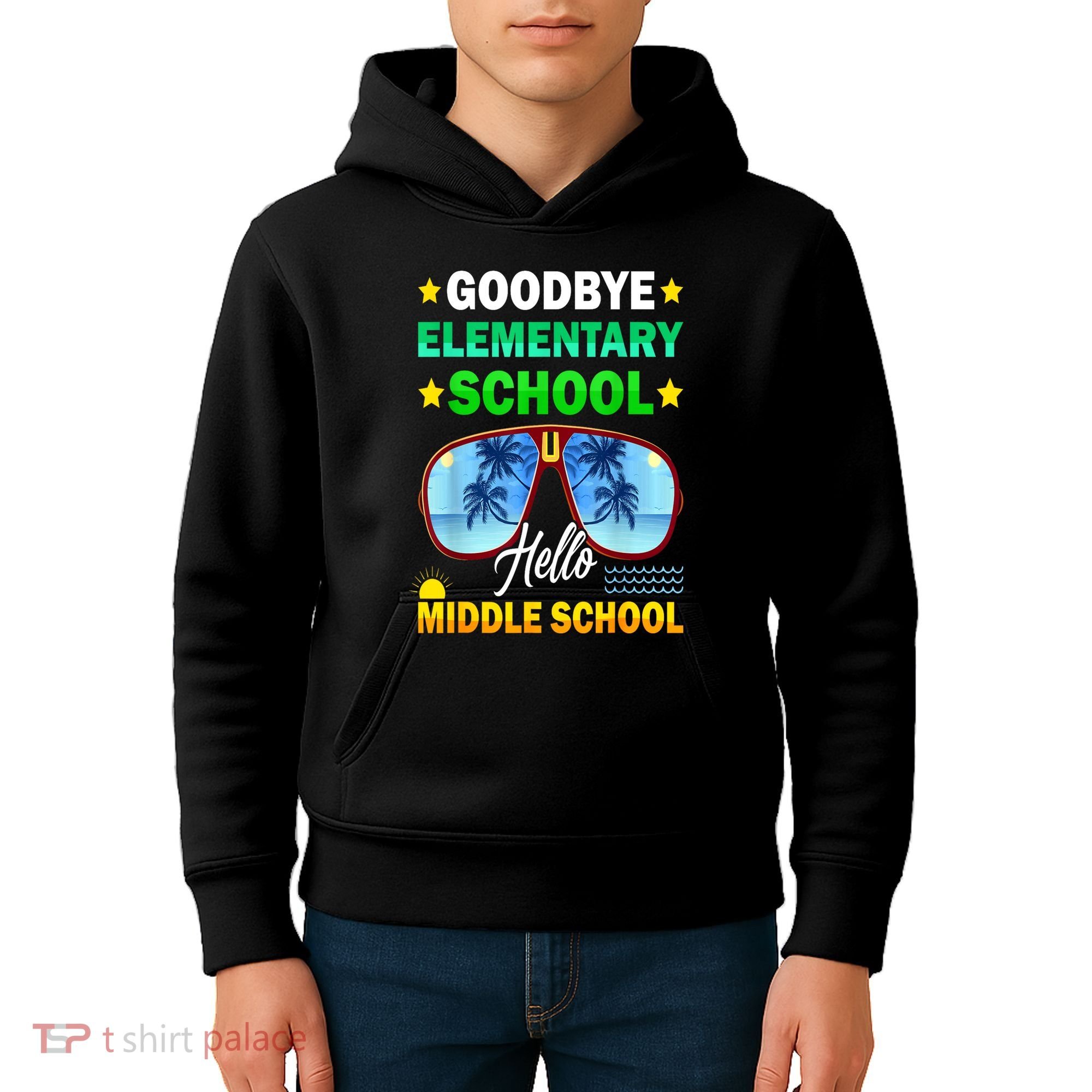 Goodbye Elementary School On My Way To Middle School Kids Hoodie
