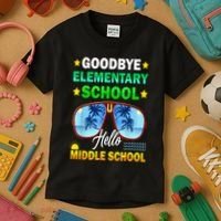 Goodbye Elementary School On My Way To Middle School Kids T-Shirt thumb 3