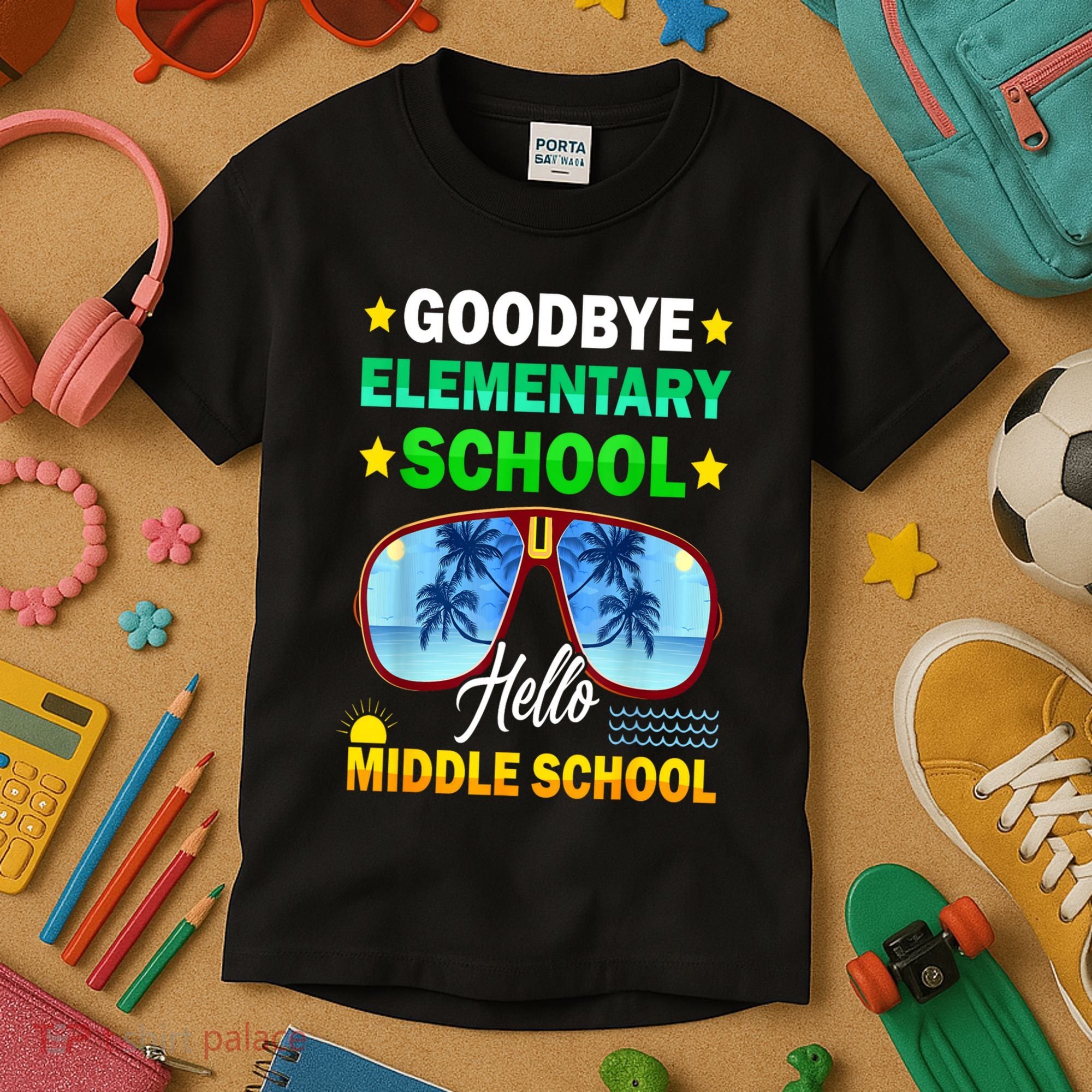 Goodbye Elementary School On My Way To Middle School Kids T-Shirt