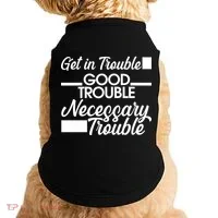 Get In Good Necessary Trouble RIP John Lewis  Doggie Tank thumb 0