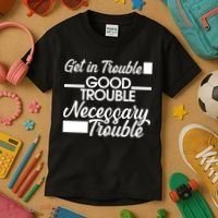 Get In Good Necessary Trouble RIP John Lewis  Kids T-Shirt thumb 3