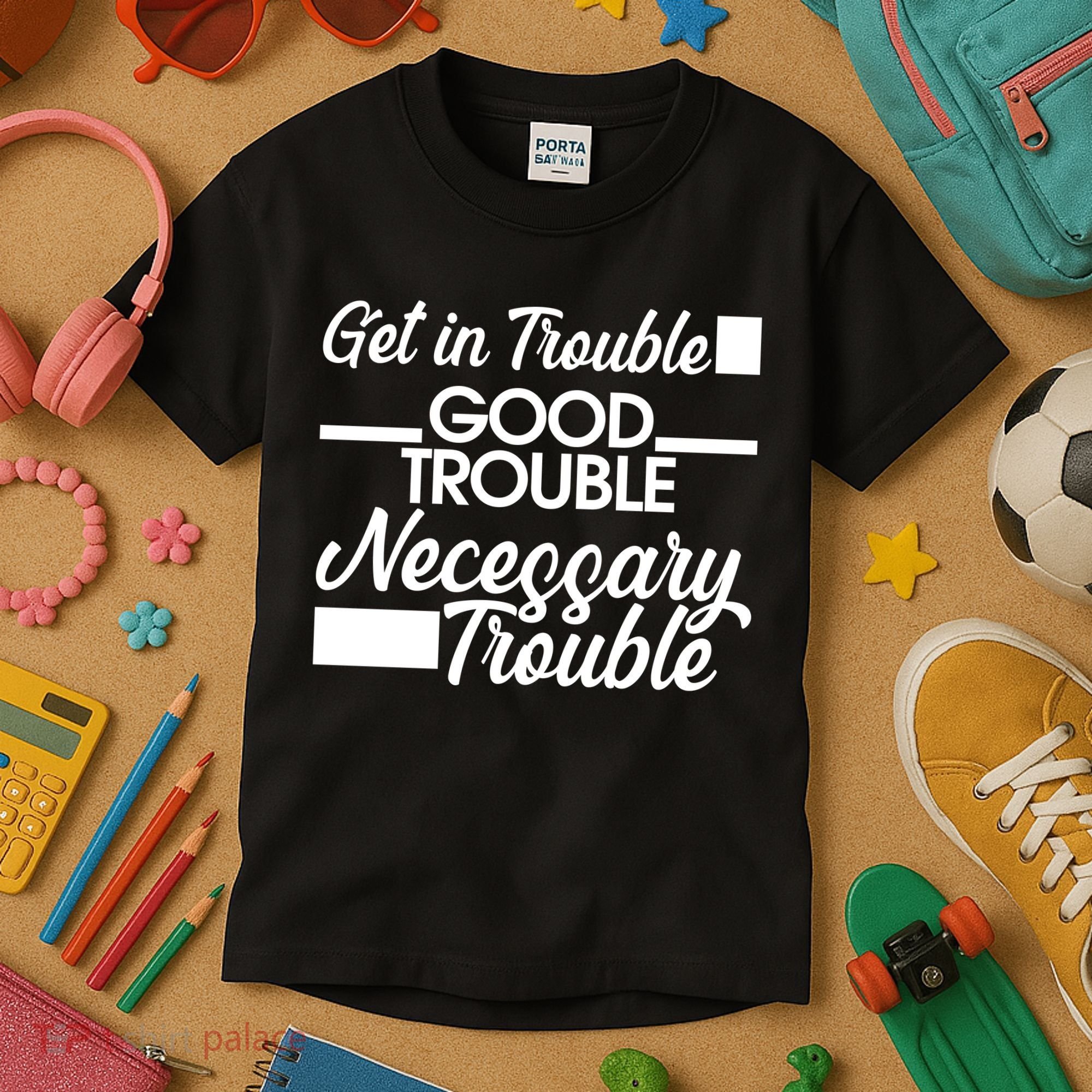 Get In Good Necessary Trouble RIP John Lewis  Kids T-Shirt