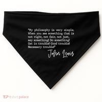 Get In Good Trouble John Lewis Quote Tribute USA-Made Doggie Bandana thumb 0