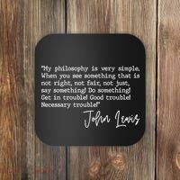 Get In Good Trouble John Lewis Quote Tribute Coaster thumb 0