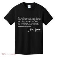 Get In Good Trouble John Lewis Quote Tribute Kids T-Shirt thumb 0