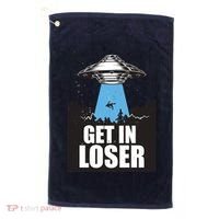 Get In Loser Alien UFO Golf Towel thumb 0