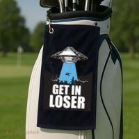 Get In Loser Alien UFO Golf Towel thumb 2