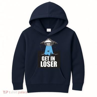 Get In Loser Alien UFO Kids Hoodie