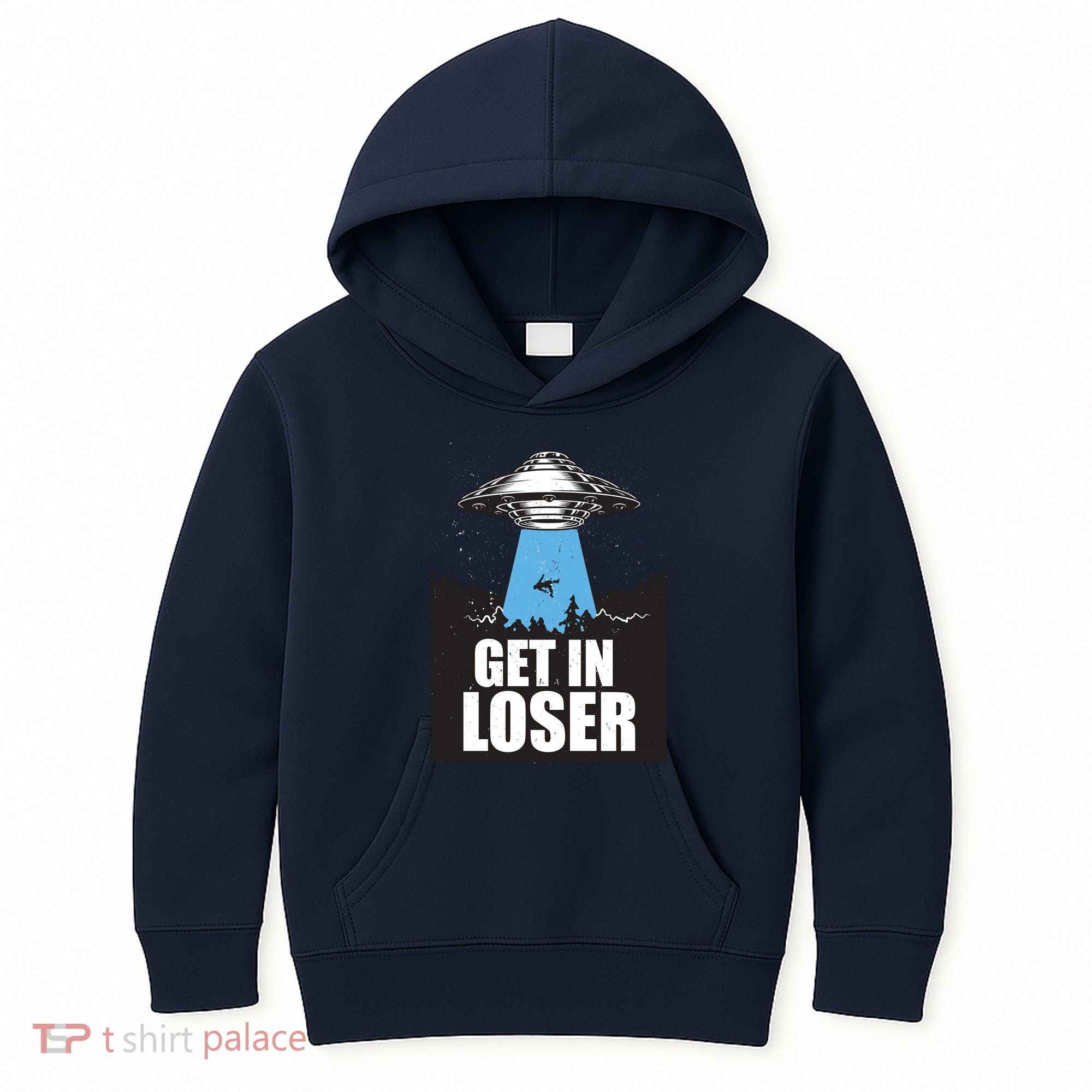 Get In Loser Alien UFO Kids Hoodie