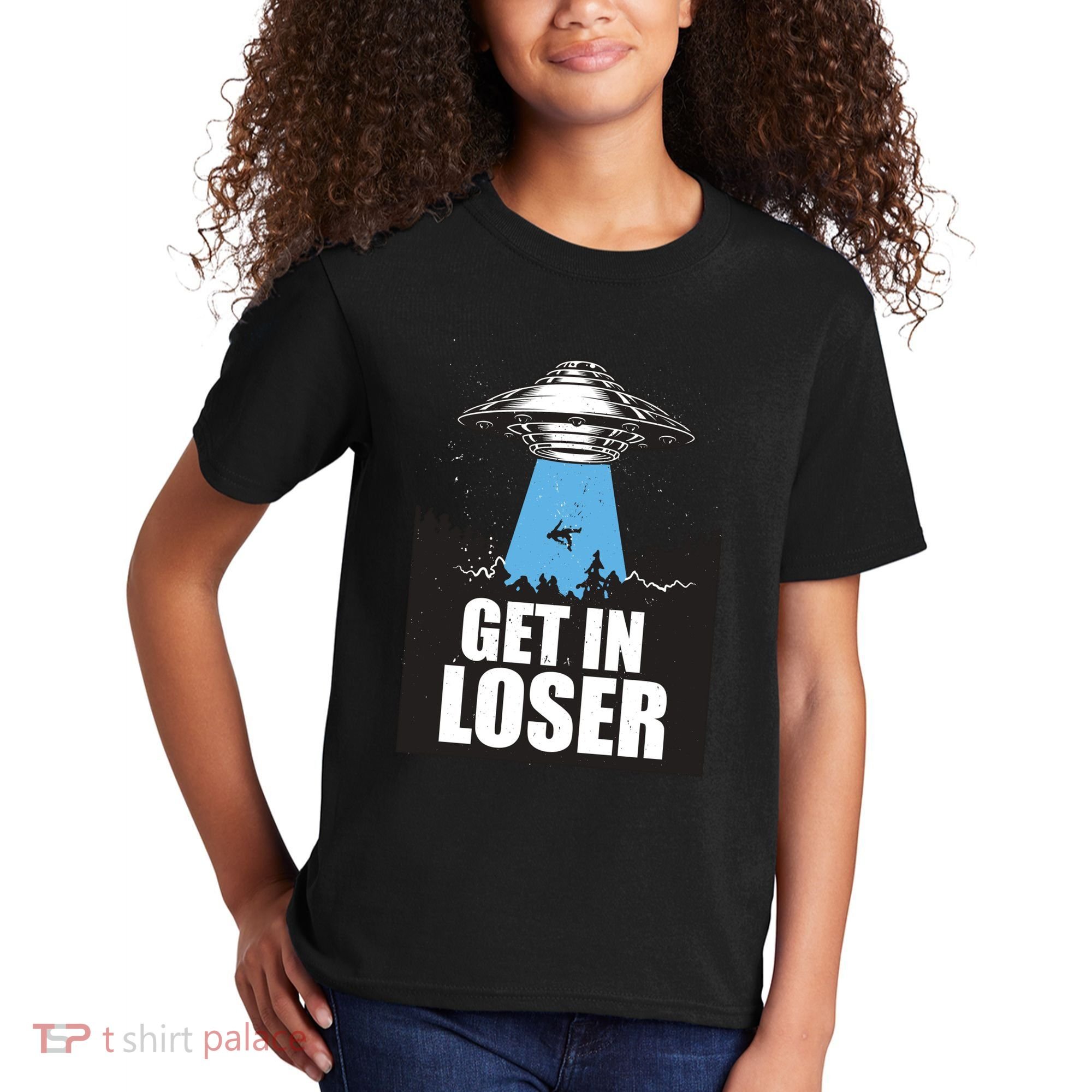 Get In Loser Alien UFO Kids T-Shirt